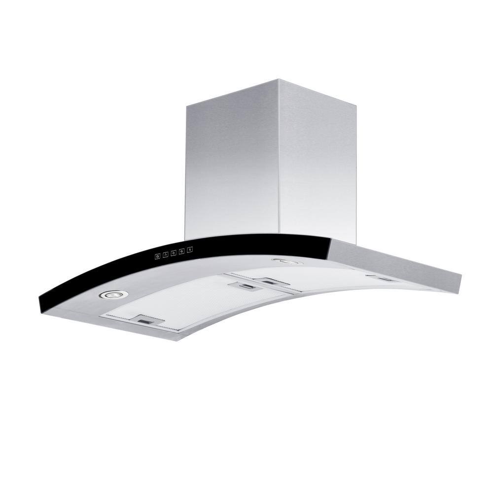 36" Stainless Steel Convertible Wall Mount Range Hood with Charcoal Filter