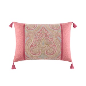 Hillside Manor Rouge Paisley Polyester 14 in. L x 20 in. W Throw Pillow