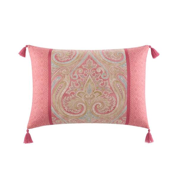 Waverly Hillside Manor Rouge Paisley Polyester 14 in. L x 20 in. W Throw Pillow