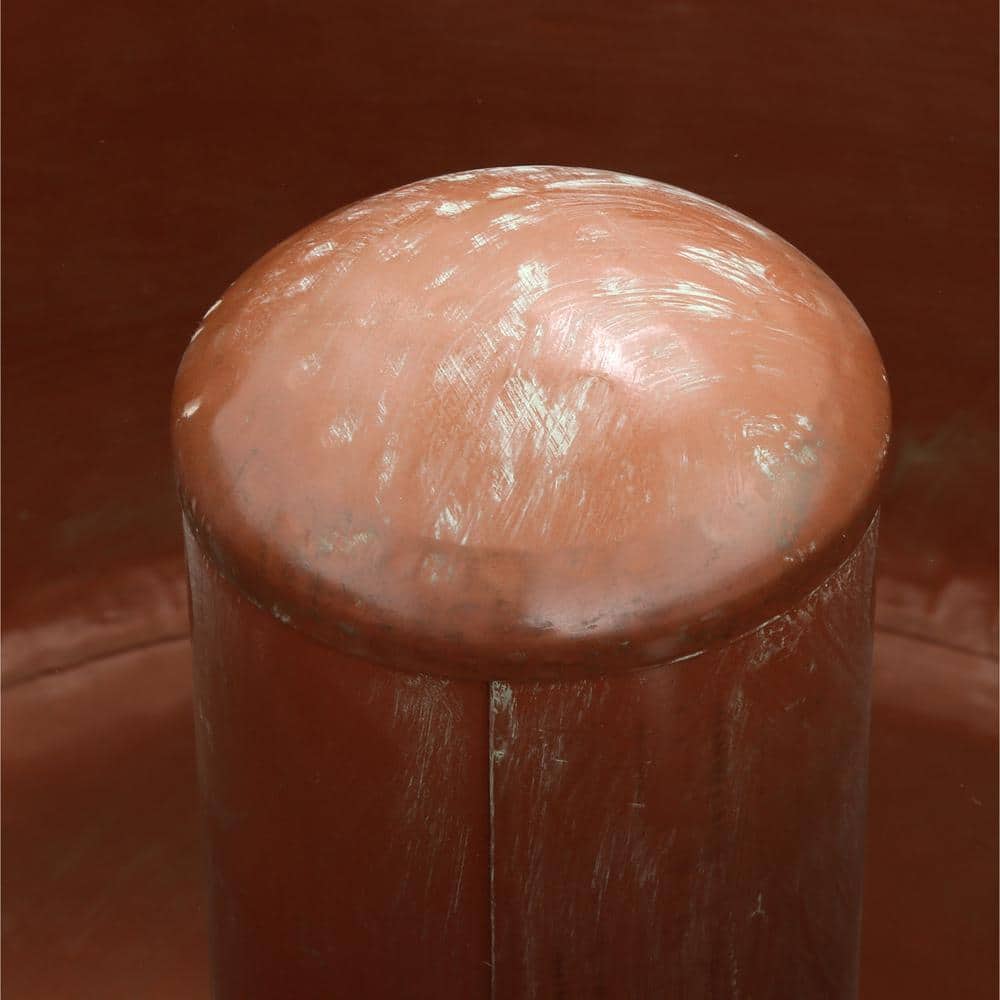 Copper and Green Patina Embossed Bird Hose Holder with Lid