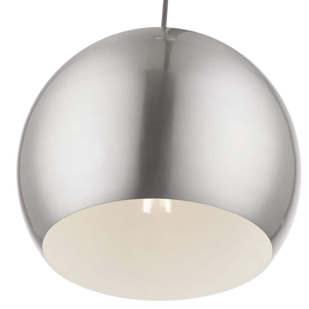 Stockton Brushed Nickel and Chrome Globe Pendant Light