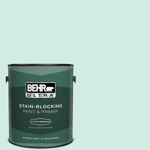 BEHR ULTRA 1 gal. Home Decorators Collection #HDC-MD-19 Soft Mint Extra Durable Semi-Gloss Enamel Interior Paint & Primer