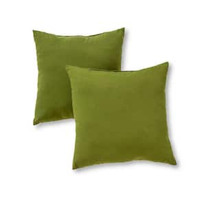 Solid Hunter Green Square Outdoor Throw Pillow (2-Pack)