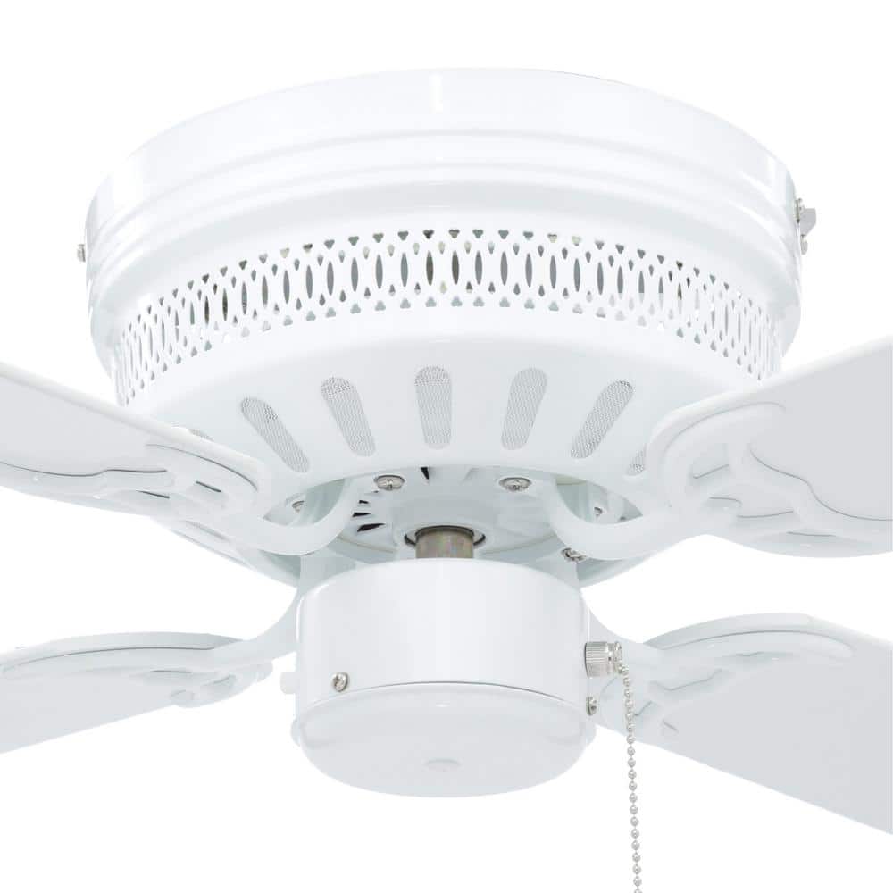 White 42'' Low Profile Ceiling Fan with Light Kit