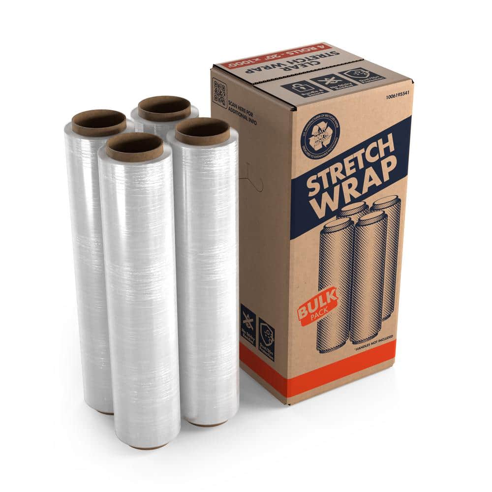 Pratt Retail Specialties 20 in. x 1000 ft. Clear Stretch Wrap (4 Pack)  4PCK20X1000CLR - The Home Depot