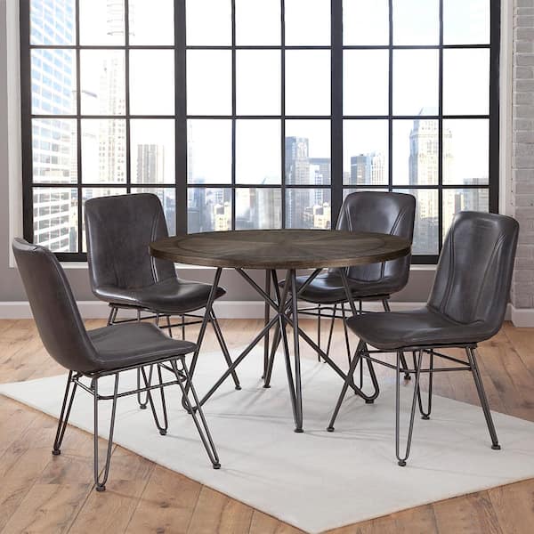Steve Silver Round Grey Dining, Round Gray Wood Dining Table Set