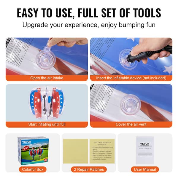 VEVOR Inflatable Bumper Balls 2-Pack 4 ft./1.2M Body Sumo Zorb VEVOR Inflatable Bumper Balls 2-Pack 4 ft./1.2M Body Sumo Zorb