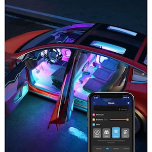 RGBIC Smart Integrated LED Interior Car Lights 12-Volt 3.9 ft. Black Under Cabinet Light with Remote (1-Pack)