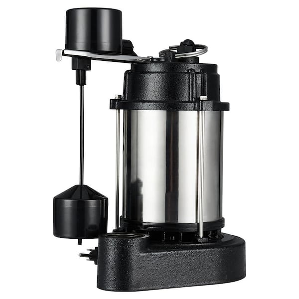 LEO 3/4 HP Sump Pump with Stainless Steel Motor Housing Cast Iron Base and Vertical Float Switch