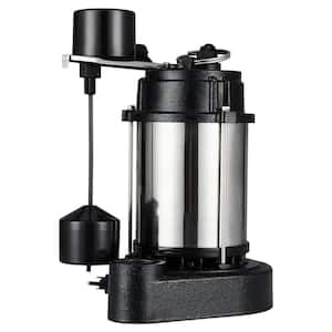 3/4 HP Sump Pump with Stainless Steel Motor Housing Cast Iron Base and Vertical Float Switch