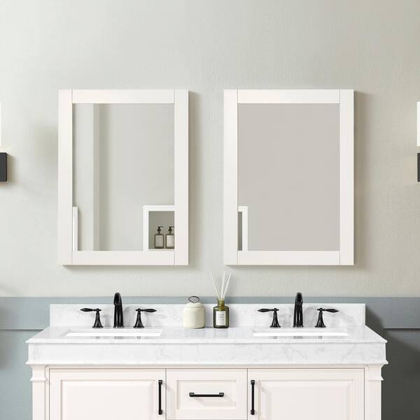 Design House Concord 24-in W x 31-in H White Rectangular Framed Bathroom Vanity Mirror