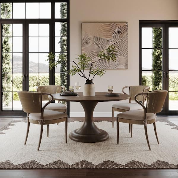 Hazella Modern Bordered Brown 5 ft. x 8 ft. Indoor Area Rug
