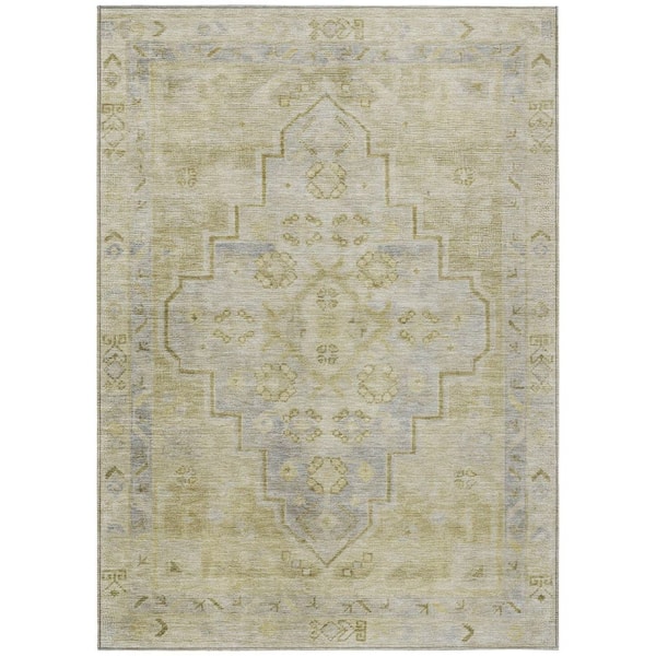 Chantille Machine Washable Indoor/Outdoor Abstract ACN1918 Gold 3 ft. x 4 ft. Area Rug