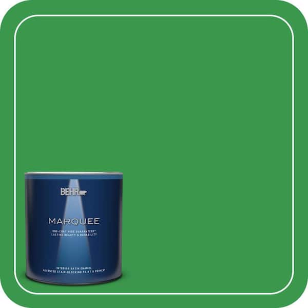 BEHR MARQUEE 1 qt. #450B-6 Formal Garden Satin Enamel Interior Paint & Primer