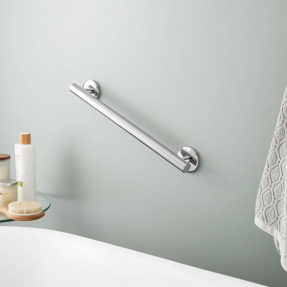Polished Chrome 18" Wall Mounted Bathroom Grab Bar