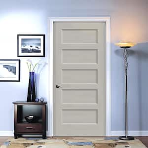36 in. x 80 in. Conmore Desert Sand Paint Smooth Solid Core Molded Composite Single Prehung Interior Door