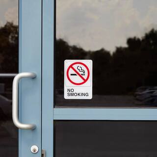 Viking Signs - Cartello "Vietato Fumare" Con Simbolo, 200x150mm, Plastica Rigida Argento, Conforme Norme EN7010