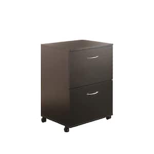 Essentials Black Filing Cabinet with 2 Drawers
