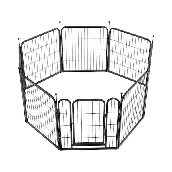8-Panels Outdoor Indoor Metal Exercise Puppy Dog Fence Pet Dog Playpen with Door for Dogs, Cats or Small Animals