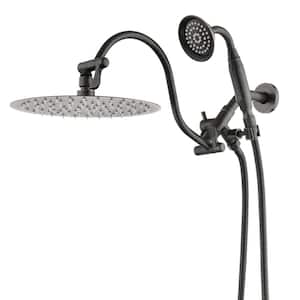 2-Spray 10 in. Dual Shower Head Wall Mount Fixed and Handheld Shower Head 1.5 GPM in Oil Rubbed Bronze