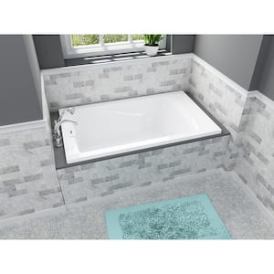 EverClean 72 in. x 100 in. Rectangular Soaking Bathtub with Reversible Hand Drain in White