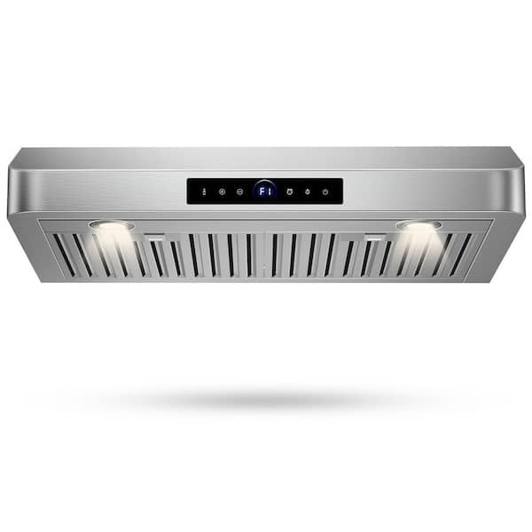 30 in. 900 CFM Stainless Steel Range Hood with 4-Speed Settings, Remote Control Removable LED Lights and Gesture Control