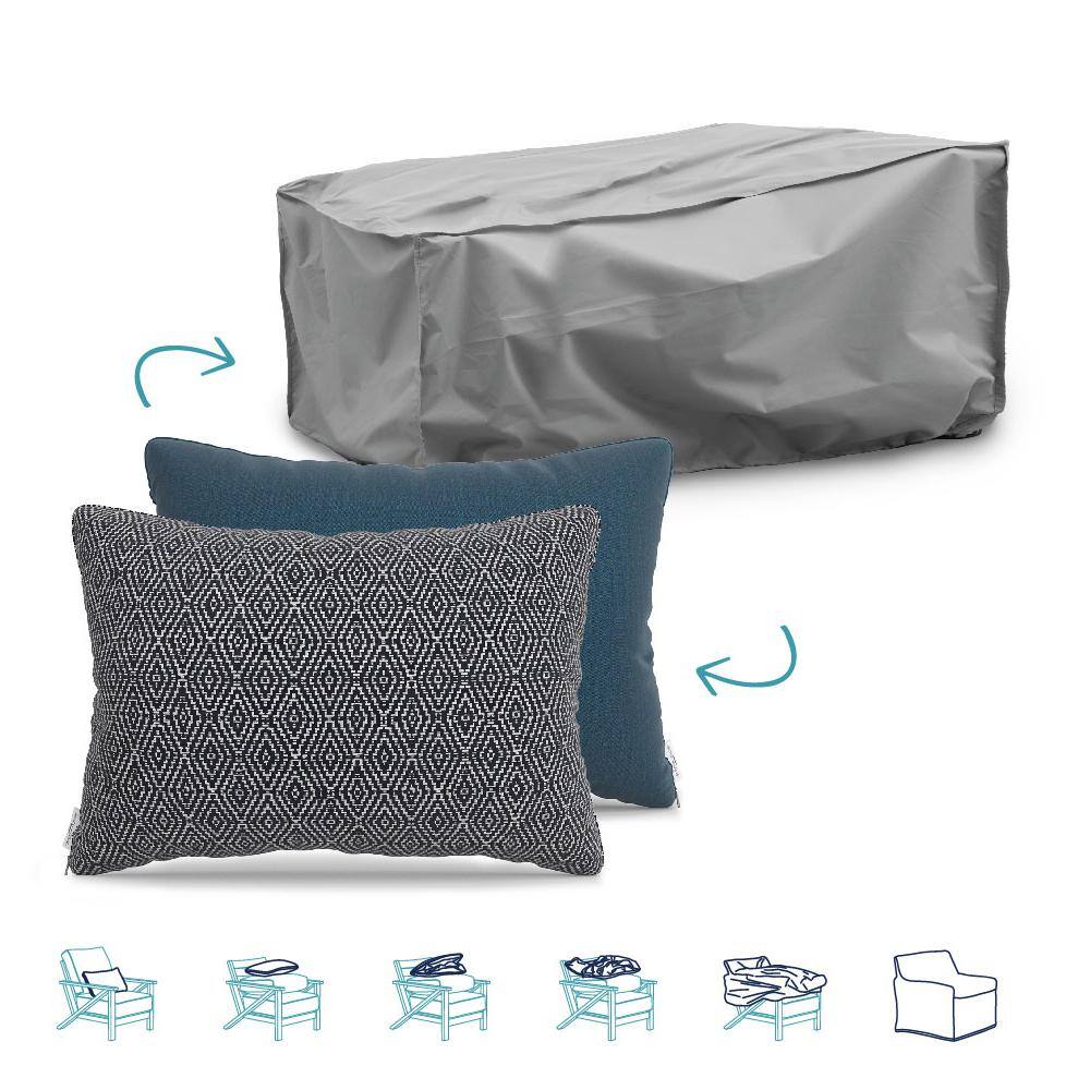Pillow-To-Cover 16 in. x 24 in. Capra Indigo/Meridian Twilight Pillow Chais