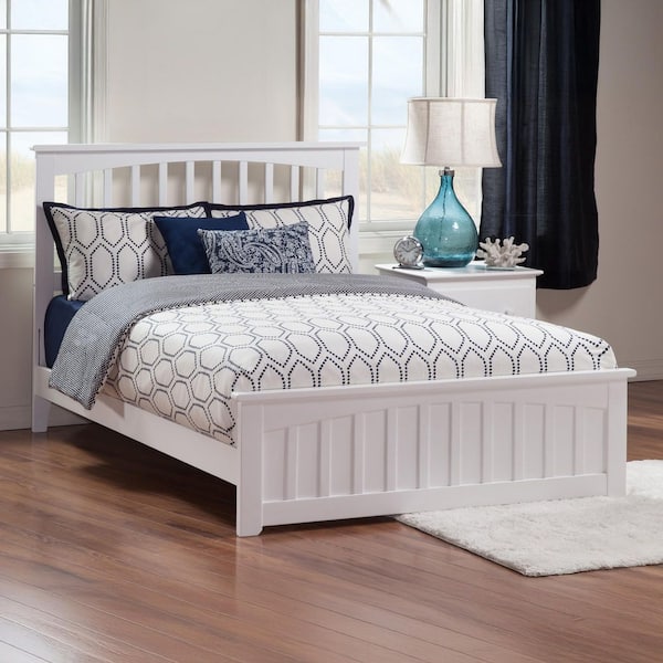 Mission White Queen Traditional Bed with Matching Foot Board