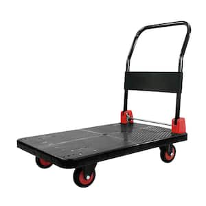 Miscool Anky 880 lbs. Capacity Platform Cart Heavy-Duty Dolly Folding Foldable Moving Warehouse Push Hand Truck in Black