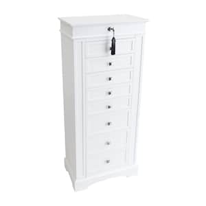 Olympia White Wooden Finish Jewelry Organizing Armoire