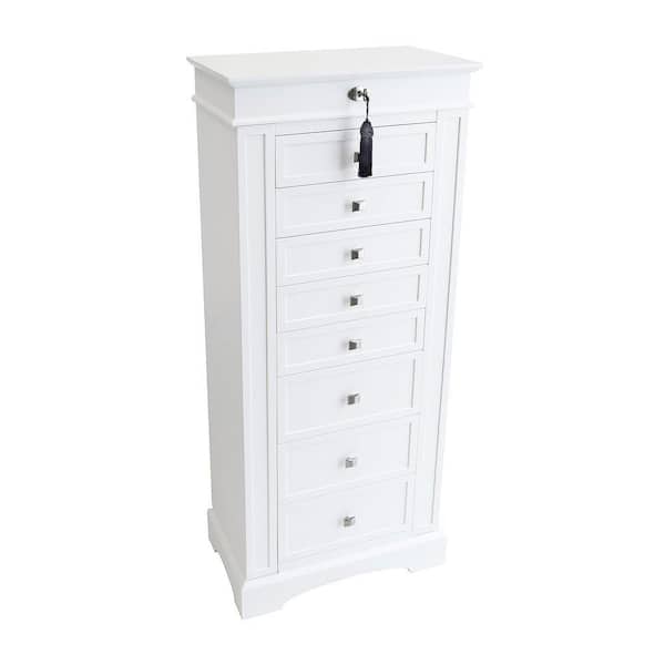 Olympia White Wooden Finish Jewelry Organizing Armoire