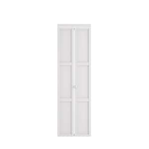 24 in. x 80 in. White, MDF Wood, 3 Panel Bi-Fold Interior Door for Closet with Hardware Kits
