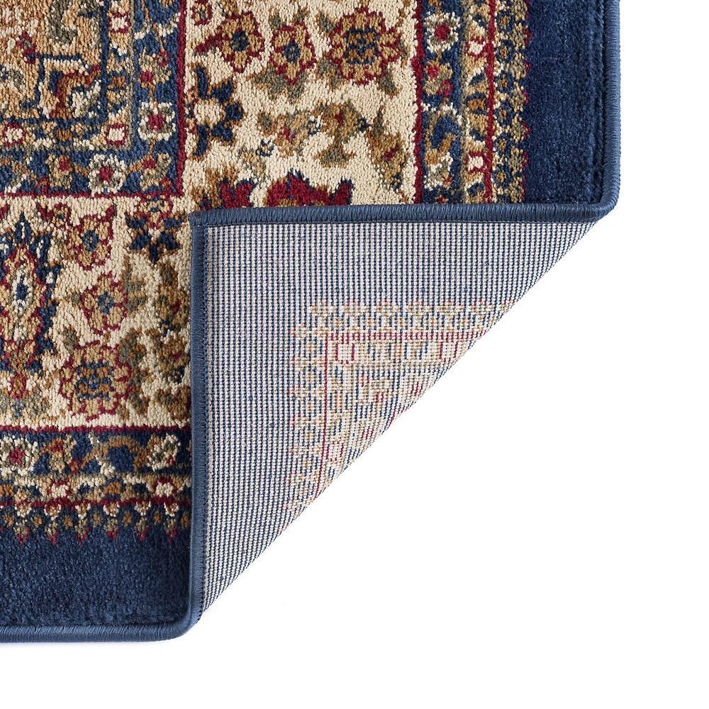 Fiona 9' x 12' Blue Synthetic Reversible Area Rug