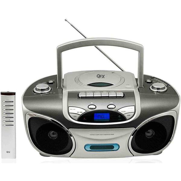 QFX Portable Stereo Radio with CD, MP3 and Cassette Player - Grey