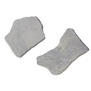20 in. and 21 in. Irregular Concrete Blue Variegated Stepping Stones Kit (20-Piece)