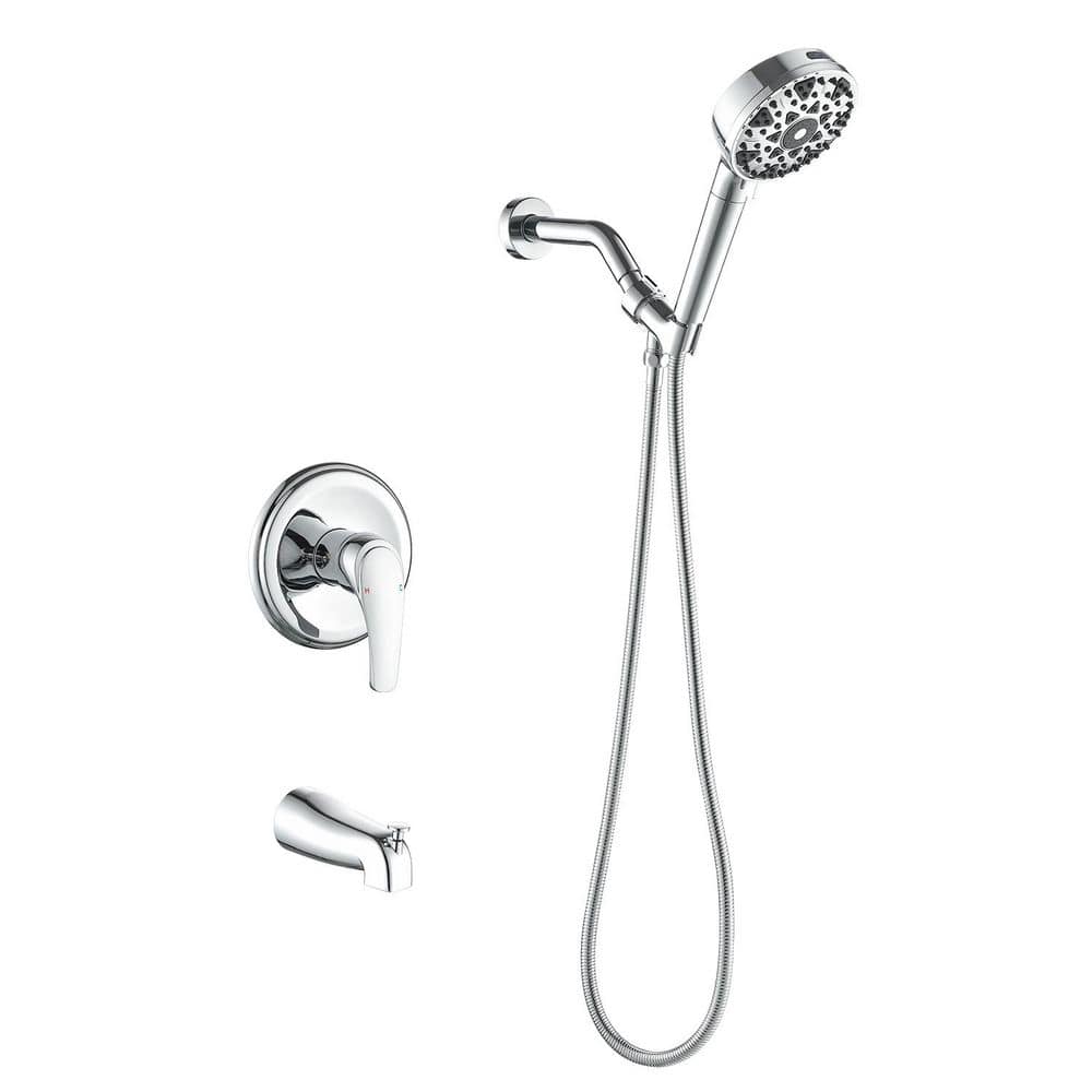 Single Handle  7-Spray Pattern 4.72 in. Handheld Shower Head with Tub Spout in Chrome Valve Included price history on PriceWatchPro
