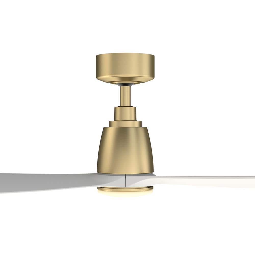 White and Brass 52" Modern Ceiling Fan with Remote