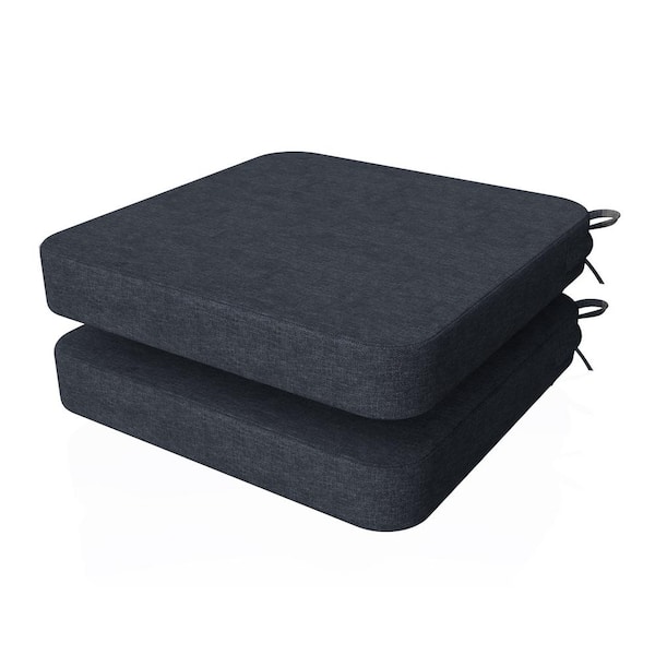 AAAAAcessories 16 in. x 17 in. Square Indoor Seat Cushion Dining Chair Cushion in Gray (2-Pack)
