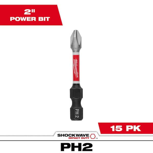 SHOCKWAVE Impact Duty 2 in. Phillips #2 Alloy Steel Screw Driver Drill Bit (15-Pack)