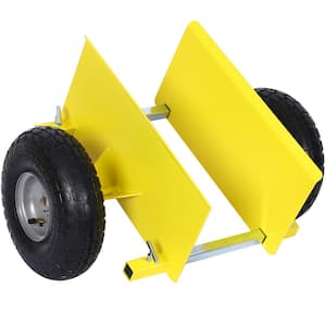 Yellow Panel Dolly Lumber Transfer with Pneumatic Wheels and 600 lbs. Load Capacity