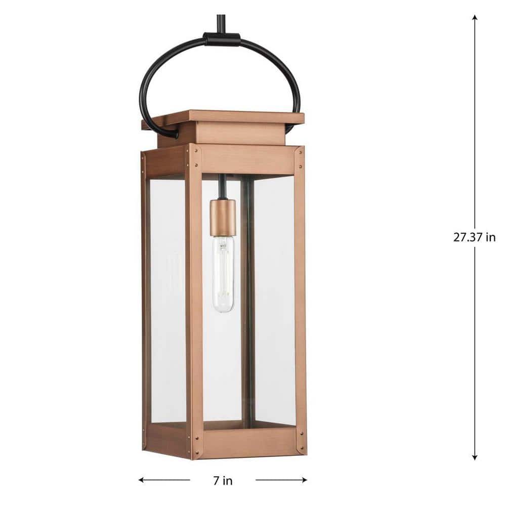 Antique Copper Glass Outdoor Hanging Lantern Light