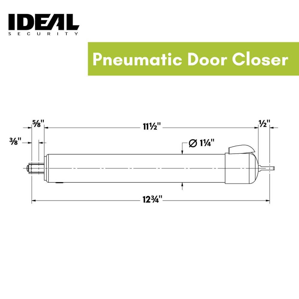 Universal White Pneumatic Storm Door Closer with Adjustable Speed