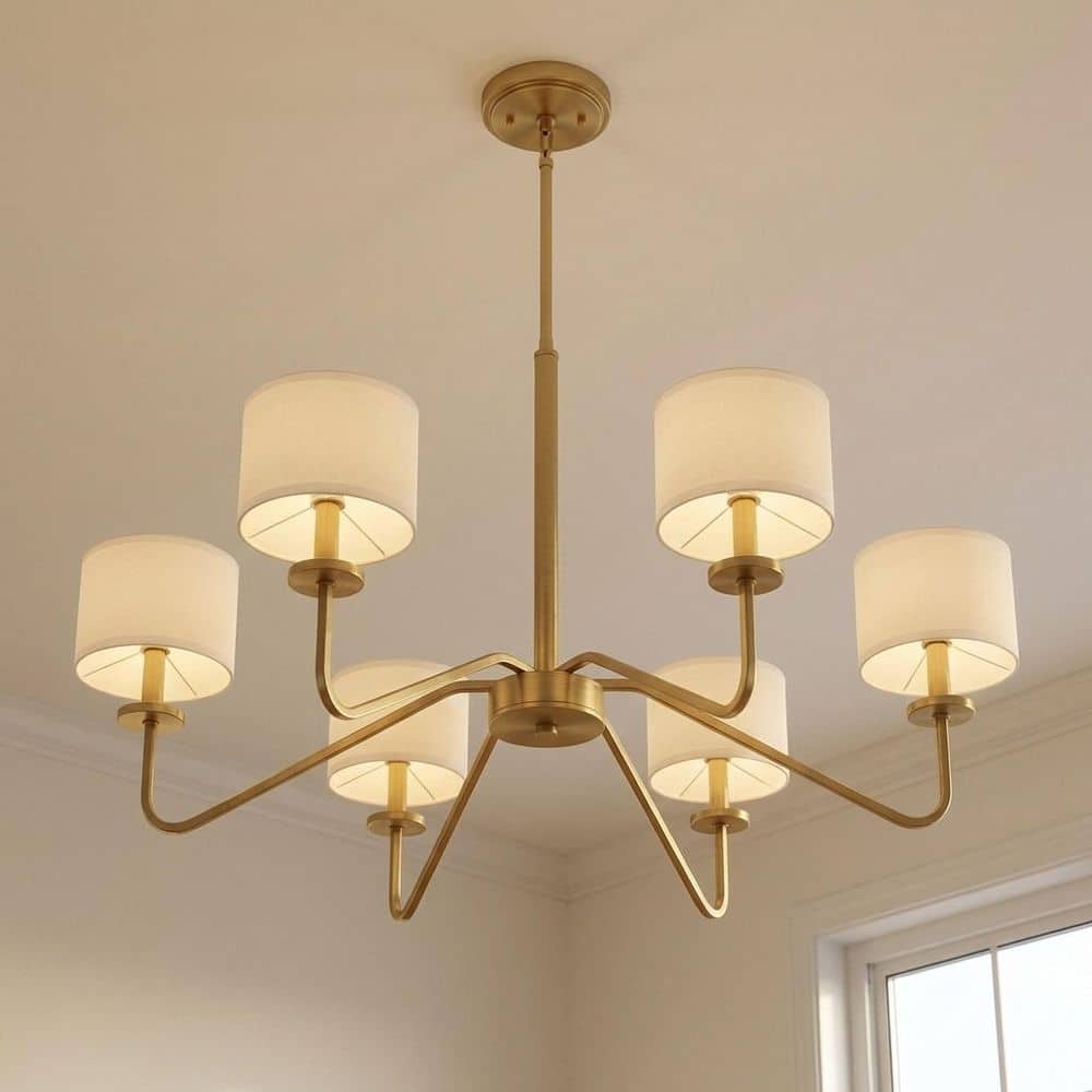 Savoy House Meridian 42 in. W x 18 in. H 6-Light Natural Brass
