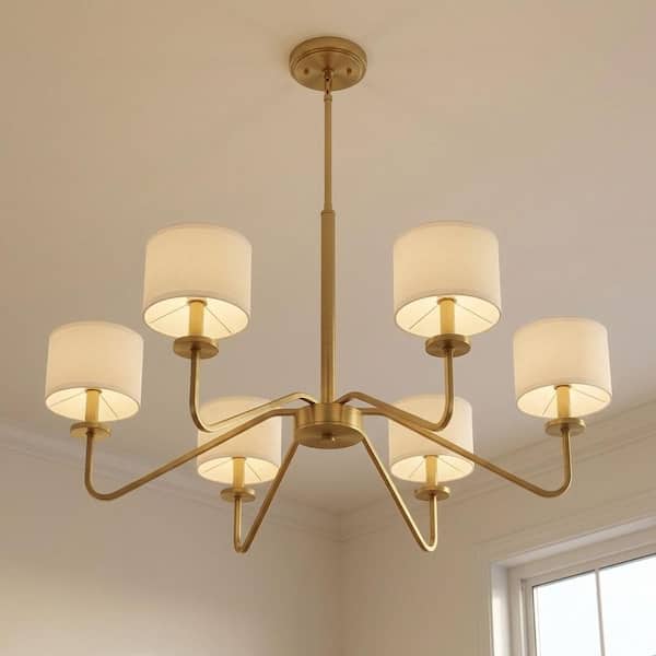 Savoy House Meridian 42 in. W x 18 in. H 6-Light Natural Brass