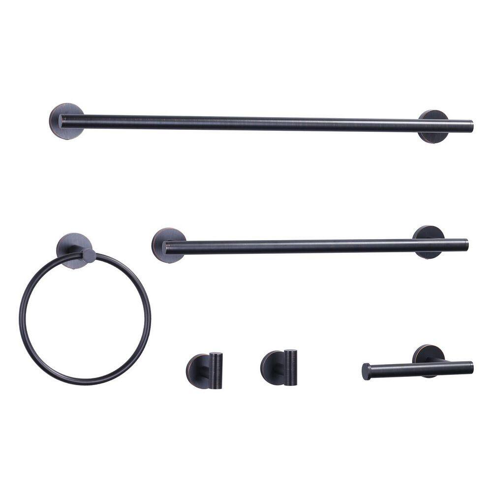 Wall Mounted 6-Piece Bath Hardware Set with Towel Ring, Toilet Paper Holder, Towel hook and Towel Bar Oil Rubbed Bronze price history on PriceWatchPro