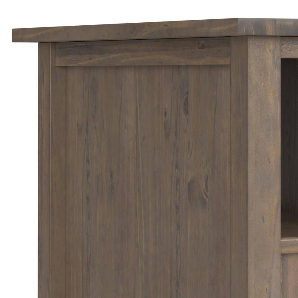 Ela Smoky Brown Solid Wood Narrow End Table with Storage