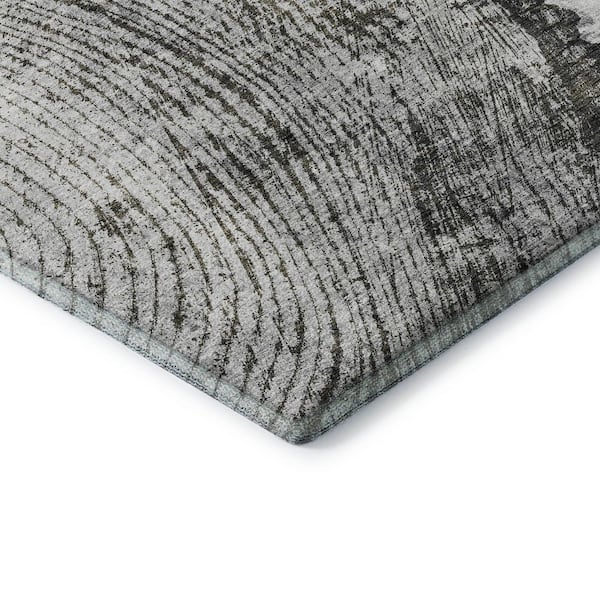 Mayfield Premium Machine Washable Indoor/Outdoor Geometric AMF649 Gray 1 ft. 8 in. x 2 ft. 6 in. Area Rug