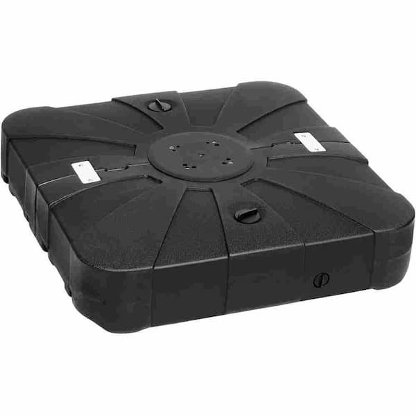 Flynama 33 in. x 33 in. x 6.7 in. 220 lbs. Capacity Fillable Mobile Offset Patio Umbrella Base in Black