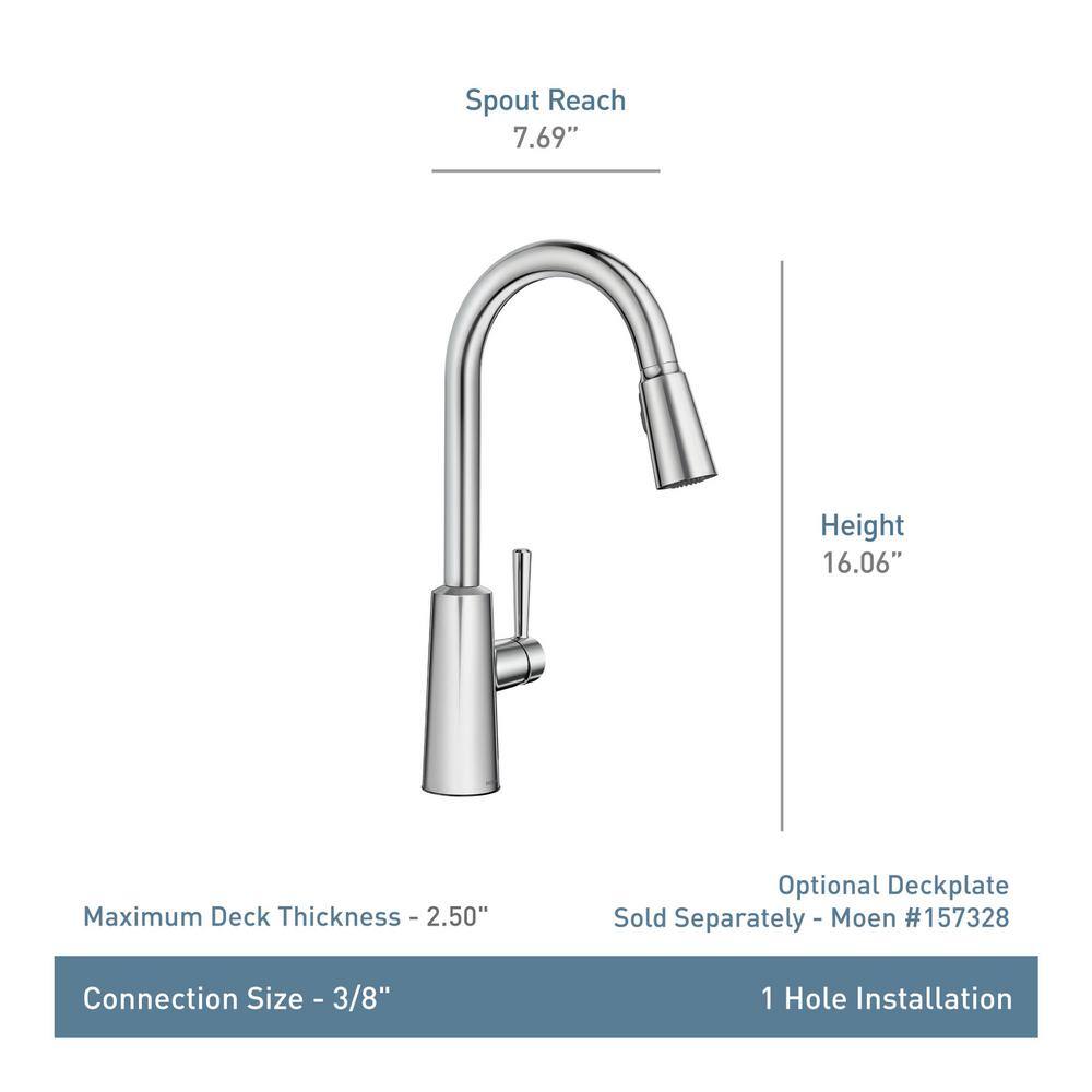 Riley Chrome Pulldown Kitchen Faucet with Spray Technology