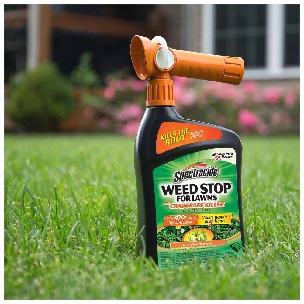Spectracide Weed Stop 32 Oz Ready To Spray Concentrate For Lawns Plus Crabgrass Lawns Hg 95703ht The Home Depot